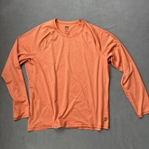 REI‎ Coop Base Layer Top Mens XL Orange Lightweight Long Sleeve Crew Neck UPF